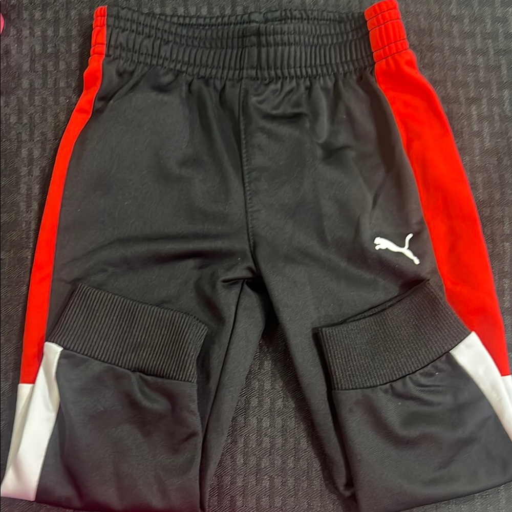Puma Black and Red Athletic pants with Elastic Waistband infant size 24 months